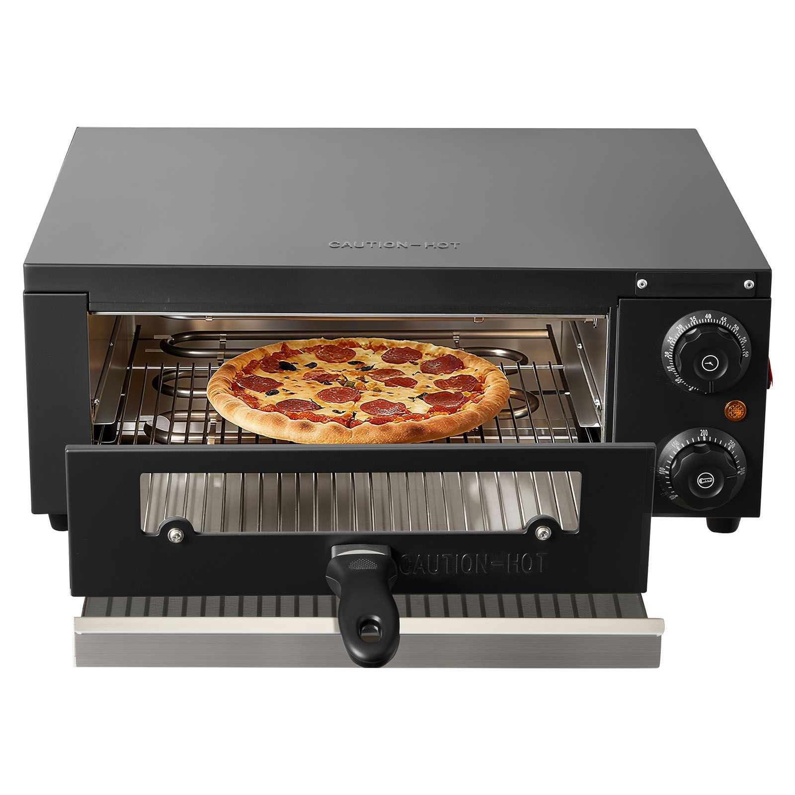 Electric Pizza Oven, 12 in Countertop Pizza Oven, 77 to 572°F Temp Range, 1450W