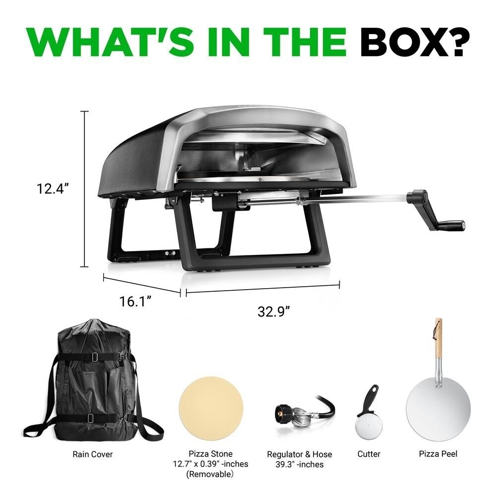 NutriChef 360° Portable Pizza Oven-Suitable for Outdoor & Indoor Use (Black)