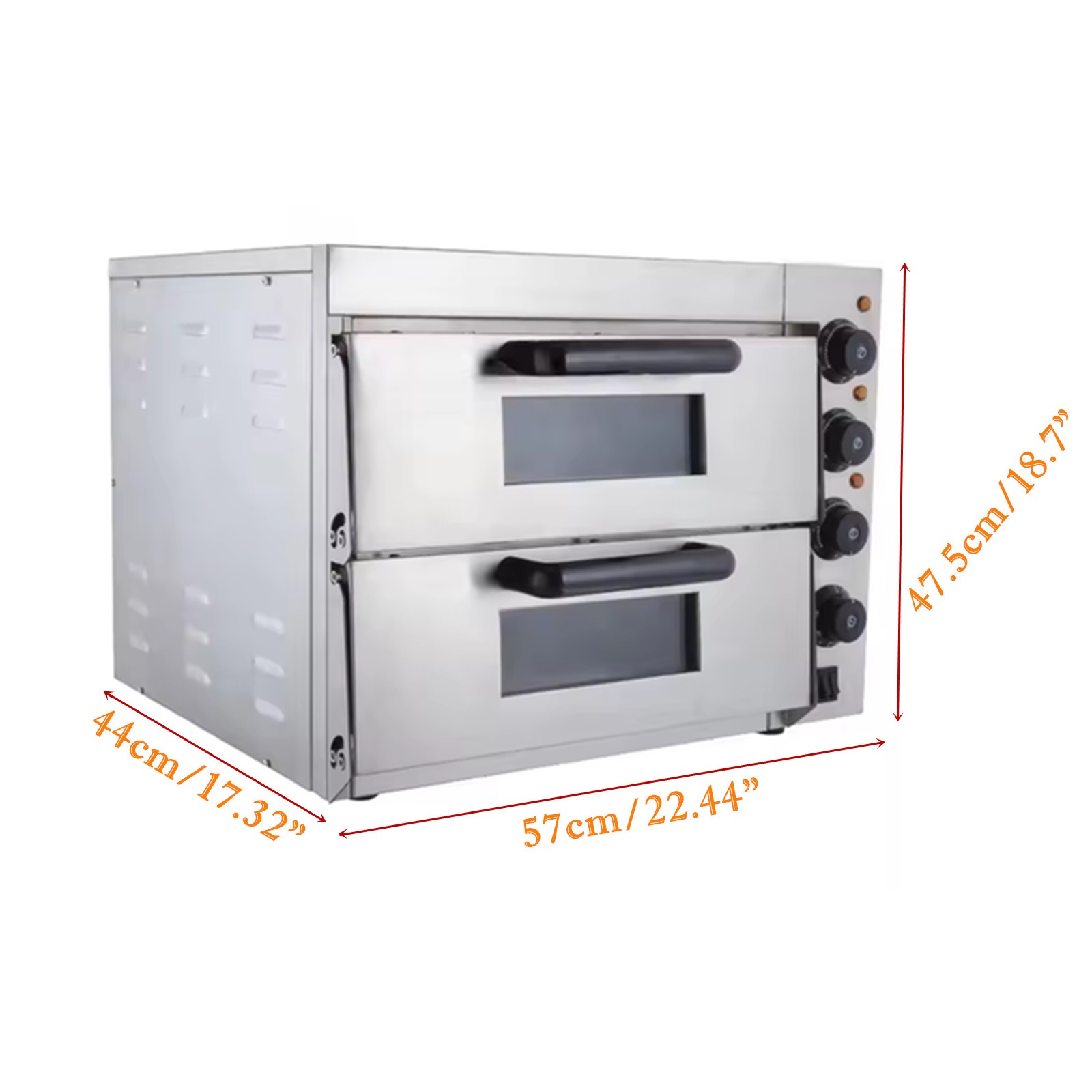 Electric Pizza Oven Countertop 16″ Double Deck Commercial Pizza Maker 110V 3000W