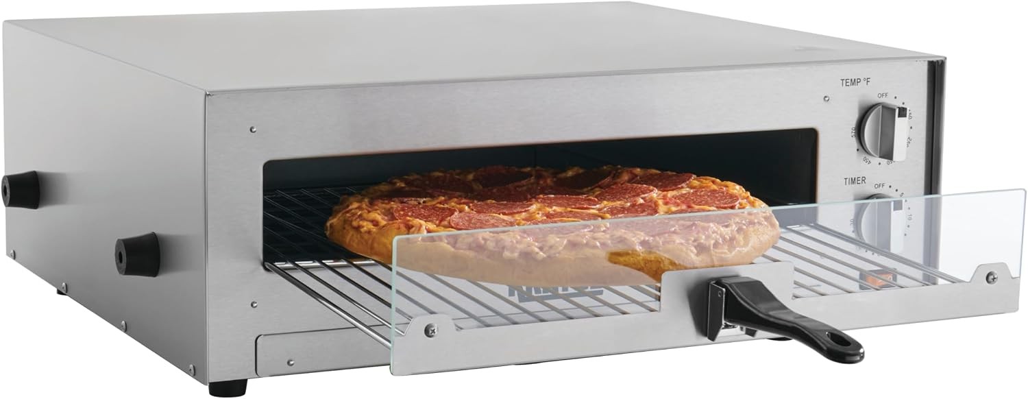16″ Commercial Electric Countertop Pizza Oven 120V 1700 Watts | Stainless Steel