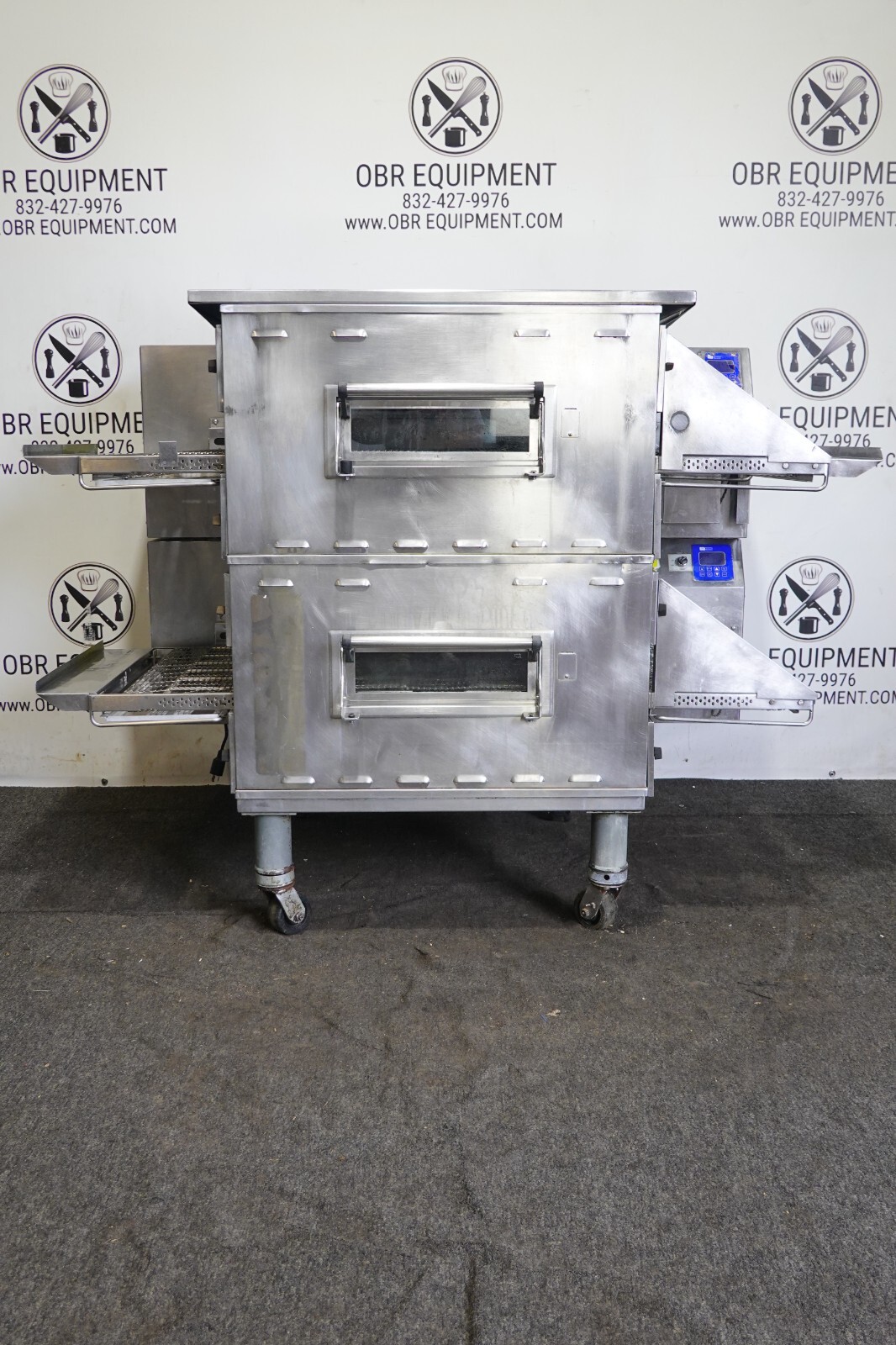 MIDDLEBY MARSHALL DOUBLE STACK NATURAL GAS SPLIT BELT PIZZA CONVEYOR OVEN MODEL