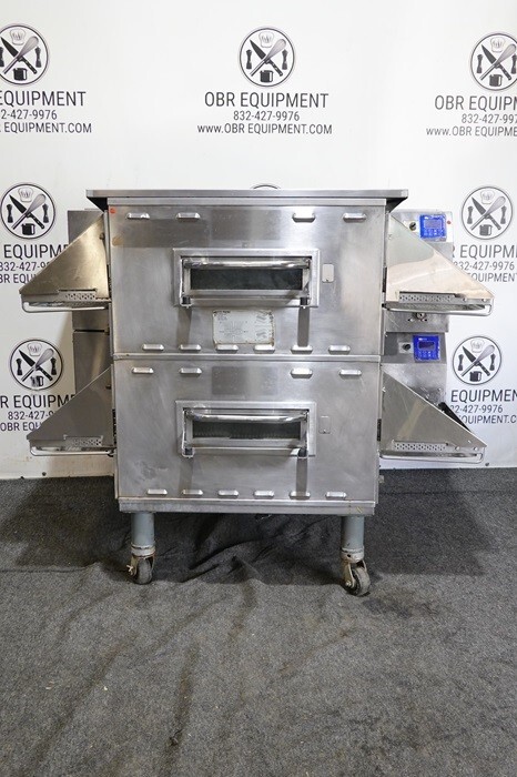 MIDDLEBY MARSHALL DOUBLE STACK NATURAL GAS SPLIT BELT PIZZA CONVEYOR OVEN MODEL