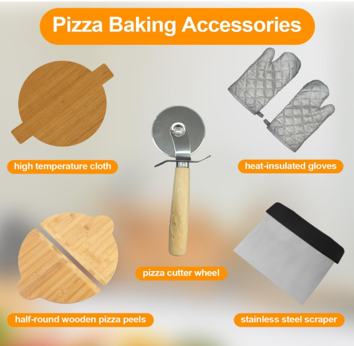 Horno de pizza de interior, retro de 30 cm, calentamiento rápido a 400 °C, horno