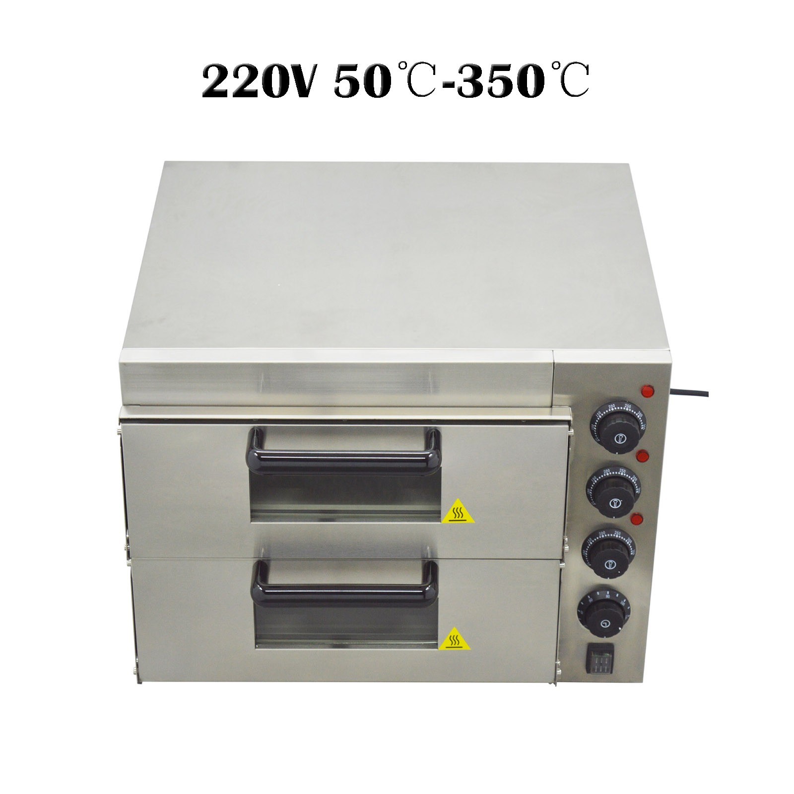 220V 16″ Pizza Electric Oven Double-deckers Independent Temperature Control