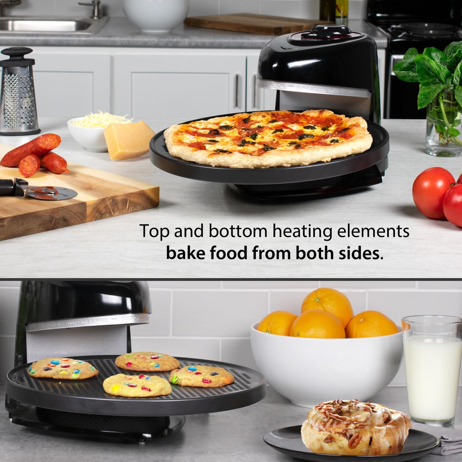 Rotating Pizza Oven, Electric Pizzazz Plus, Countertop Cooking, Black Finish