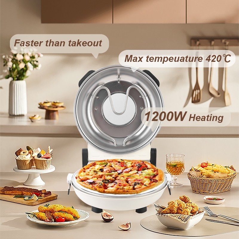 12 inch Electric Pizza Oven Maker Stone Plate Portable 1200W Cooks Professional