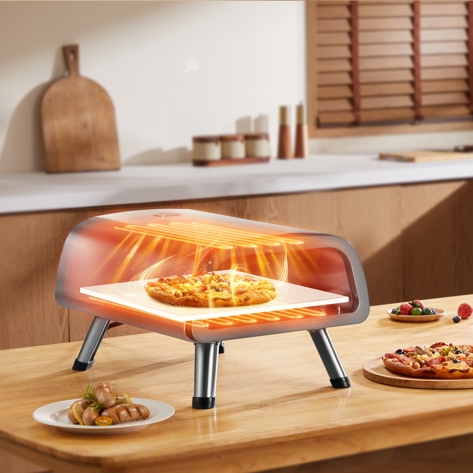 Uimoso Electric Countertop Pizza Oven for 12″ Pizzas – Indoor & Outdoor Use