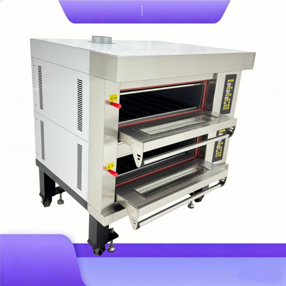 220V Double Deck Electric Pizza Oven Commercial Bakery Pizza Baking Oven 3PH
