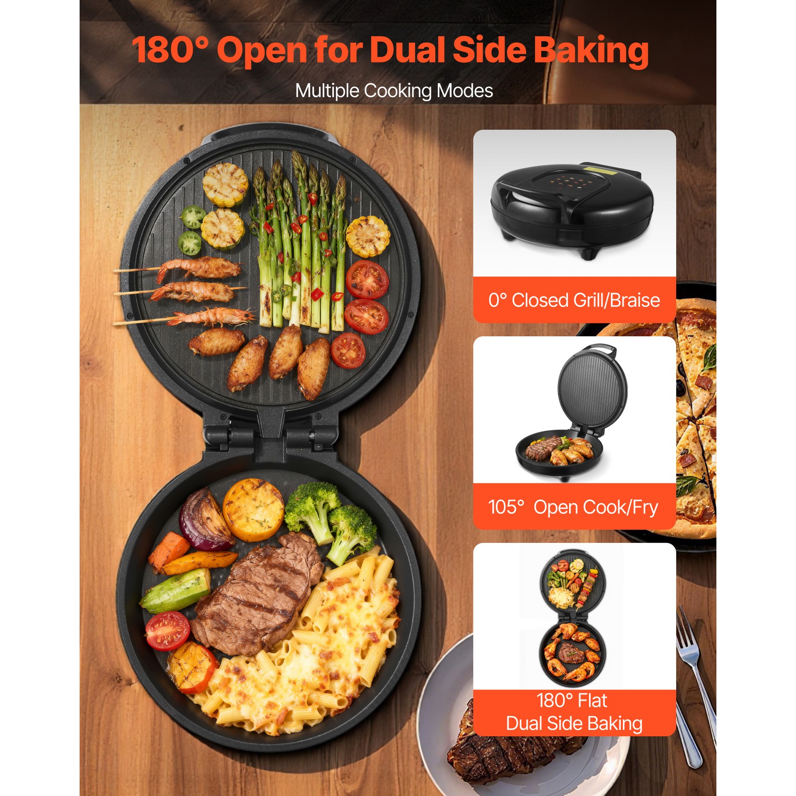 Uimoso 12-Inch Portable Electric Pizza Oven, 1200W for Baking and Grilling