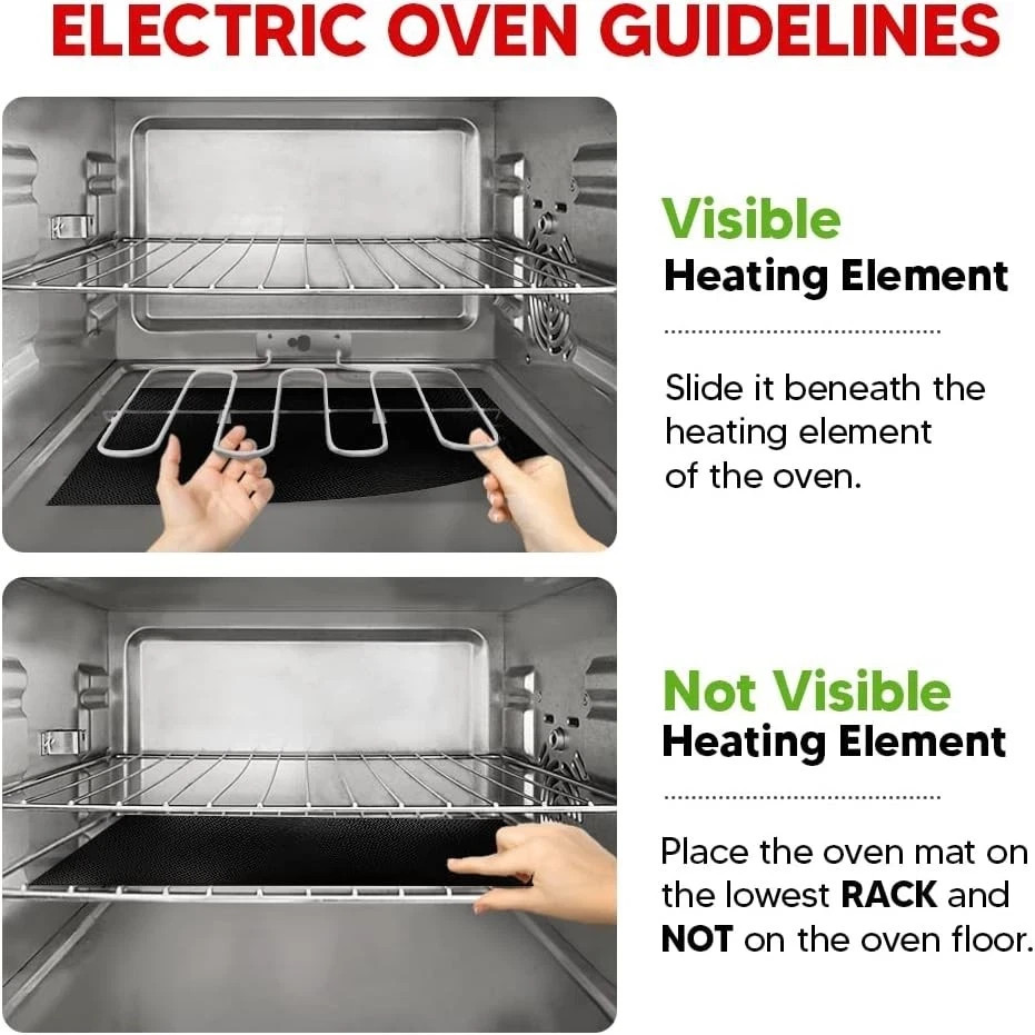 Pack of 4 Large Thick Non Stick Oven Liners Mat Heavy Duty