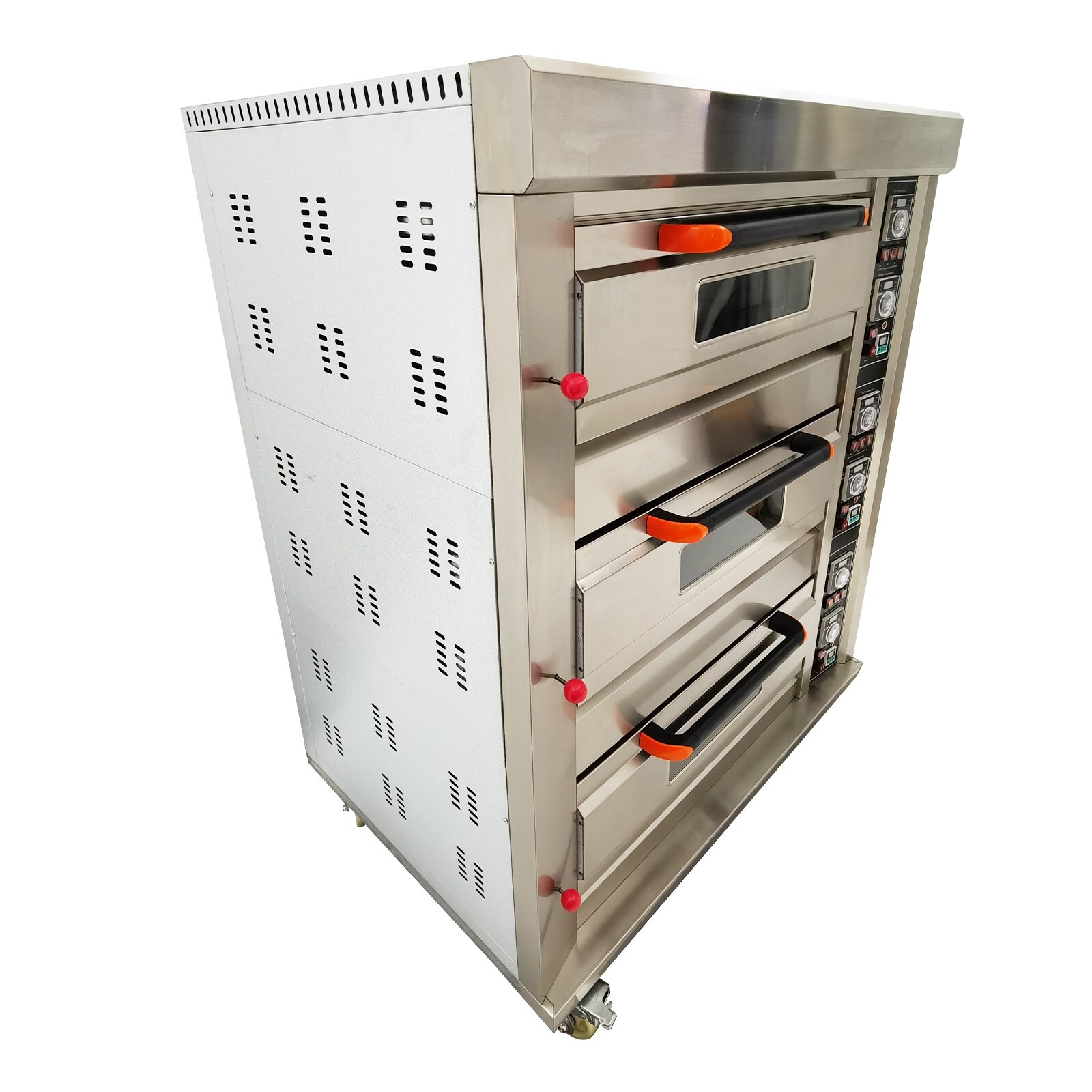 Commercial 110V Gas Heating 3-Layer 6-Dish Electric Pizza Oven with Caster 300W