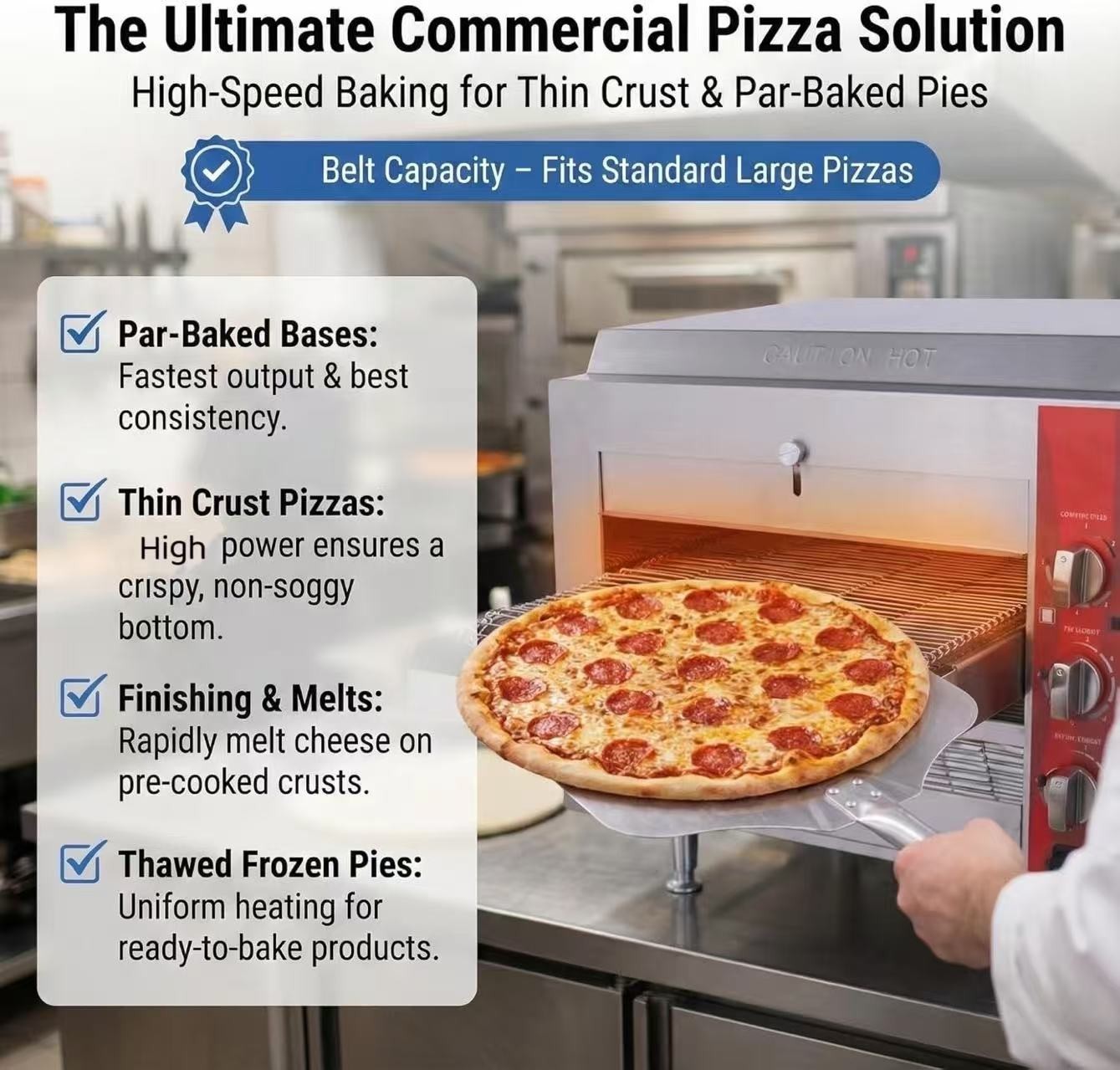 Easyrose Countertop Pizza Conveyor Toaster Bread Oven Machine Commercial Kitchen