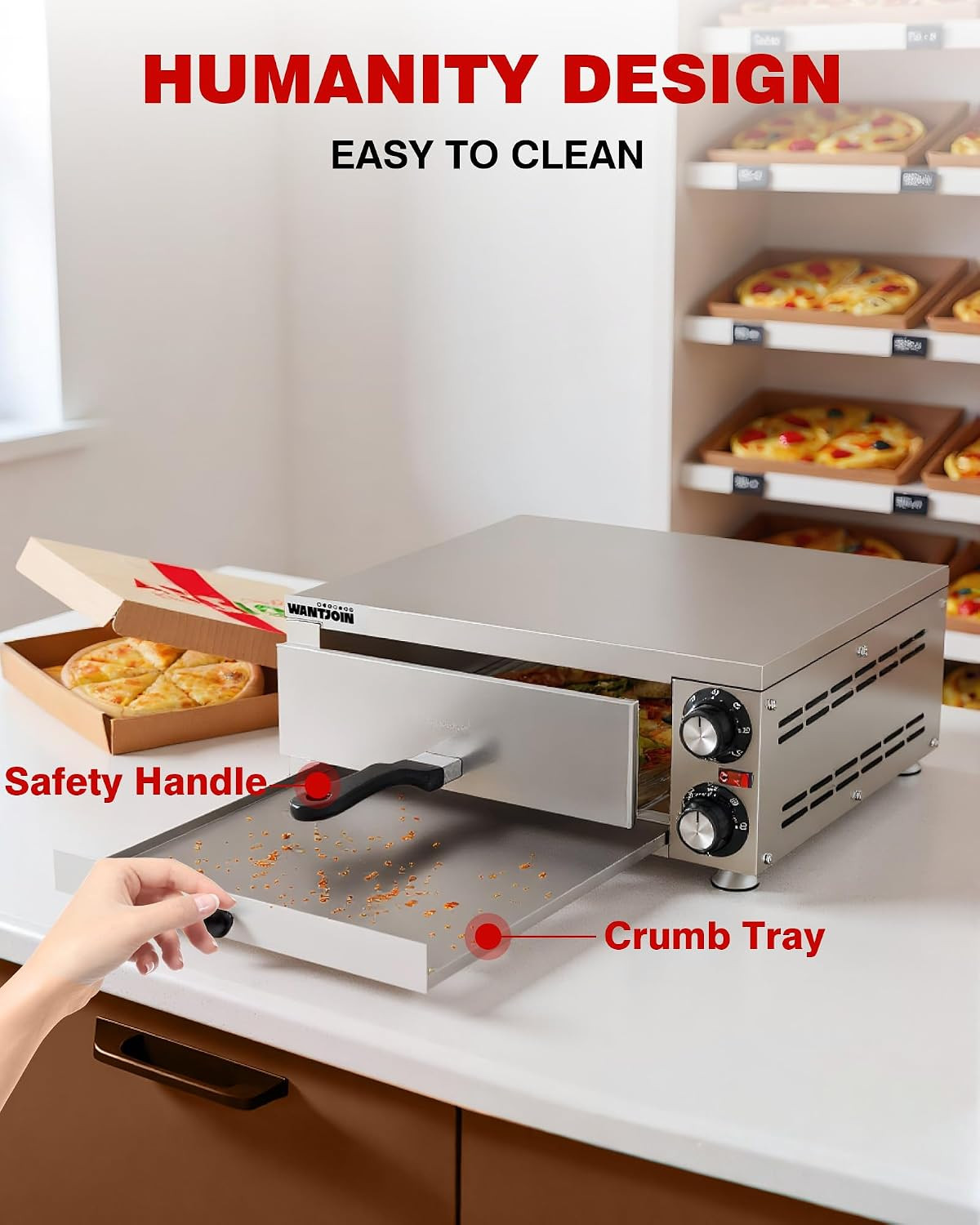 Pizza Oven Indoor – Electric Pizza Ovens Countertop Stainless Steel Commercial P