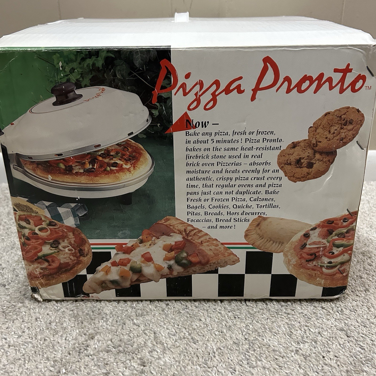 Pizza Pronto Cooker Oven Countertop Stone Wear White Dual Baker PP-70001