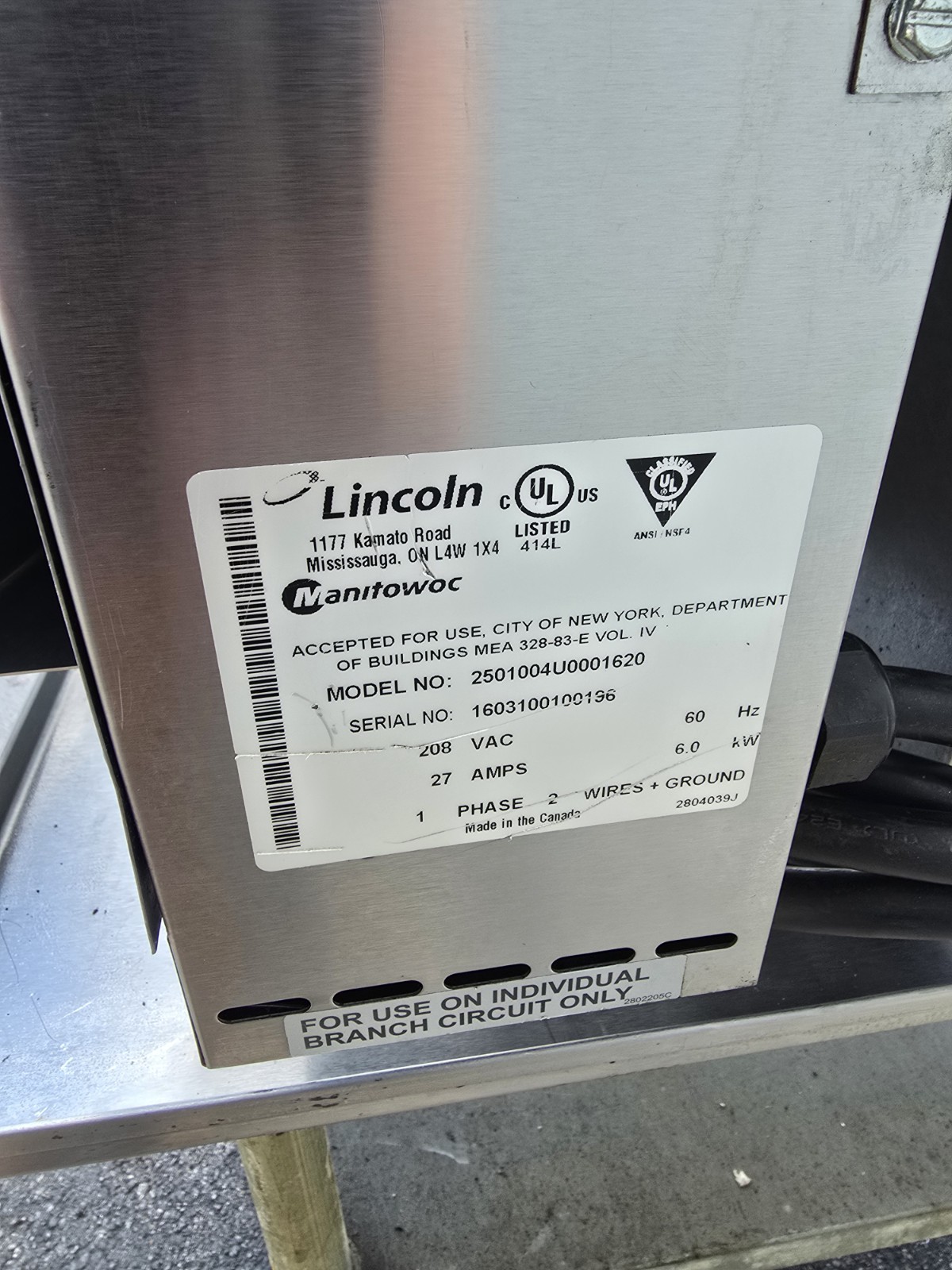 Lincoln Impinger Double 2501 Single Phase Electric Ventless Conveyor Pizza Oven