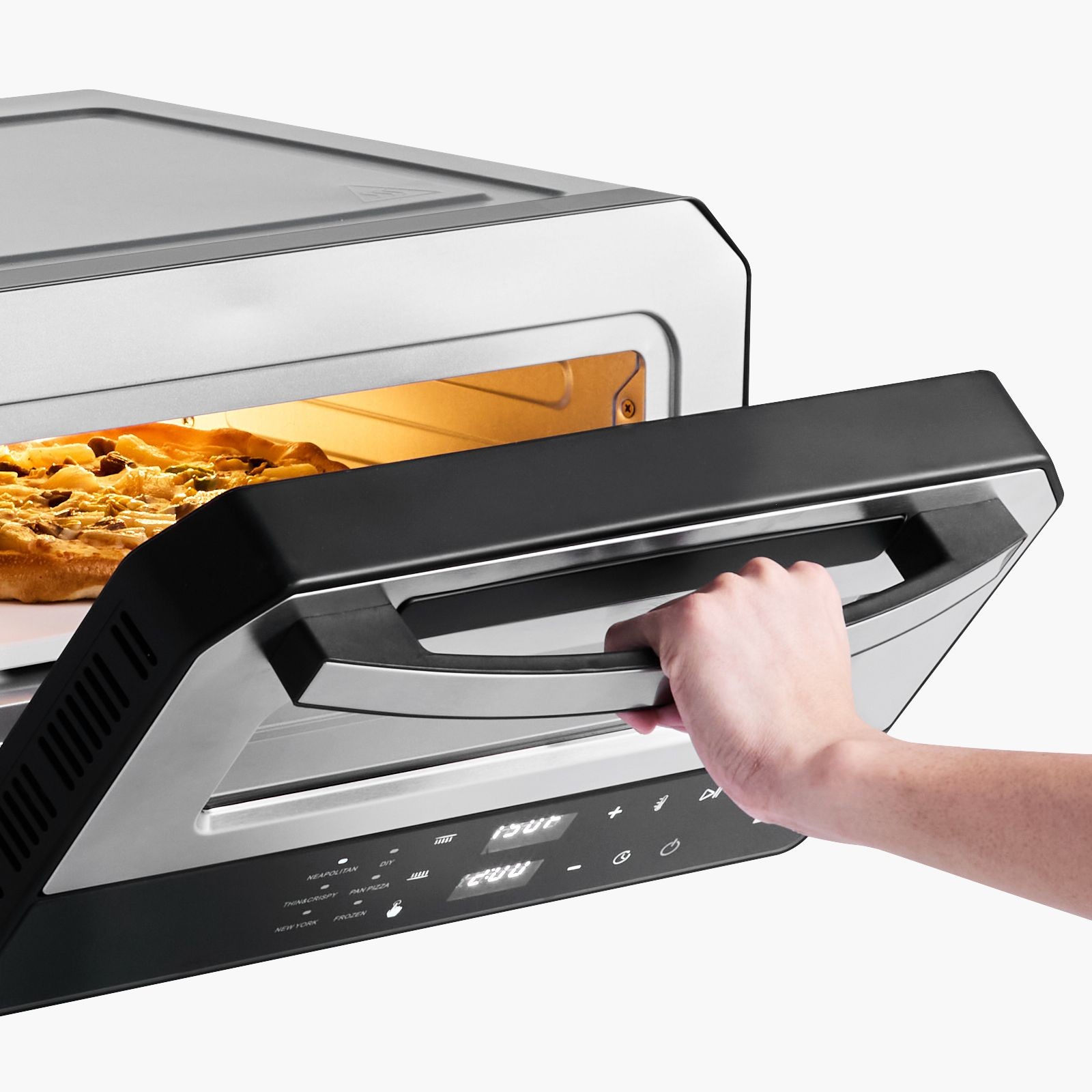Electric Pizza Oven, 12 – Inch Countertop, 750°F, Touch Screen, 5 Presets