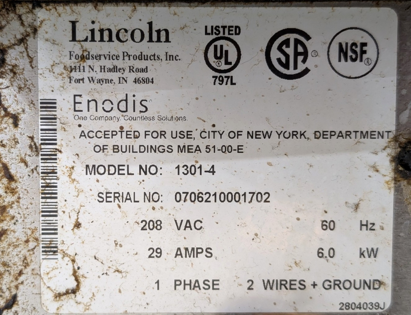 Lincoln Impinger Enodis 1301-4 Countertop Conveyorized Electric Pizza Oven