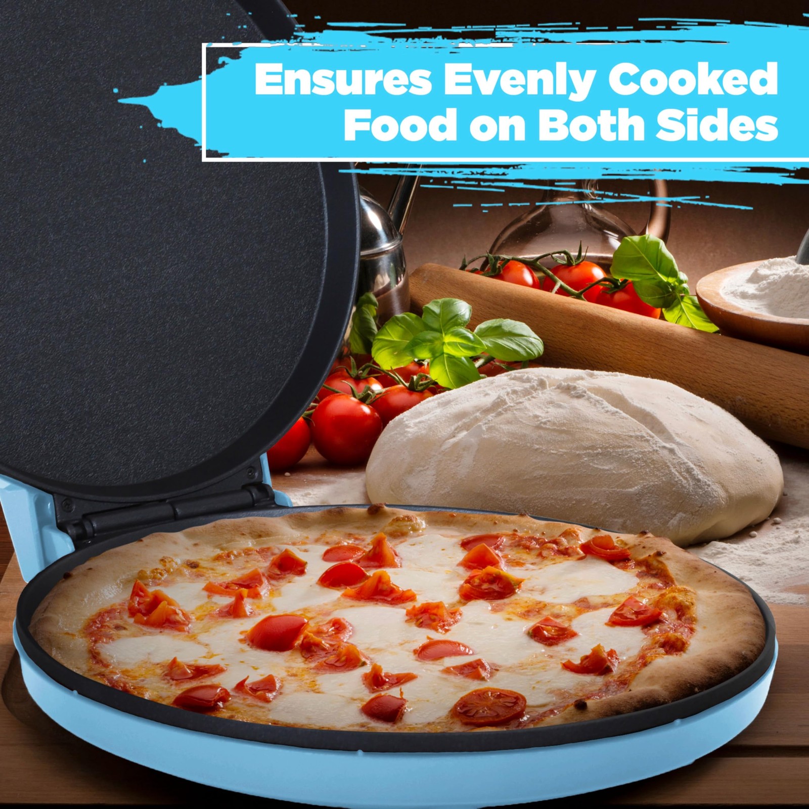 Courant Pizza Maker 12″ Machine Cool-Touch Handle Non-Stick CPM-1220 ETL 1440W