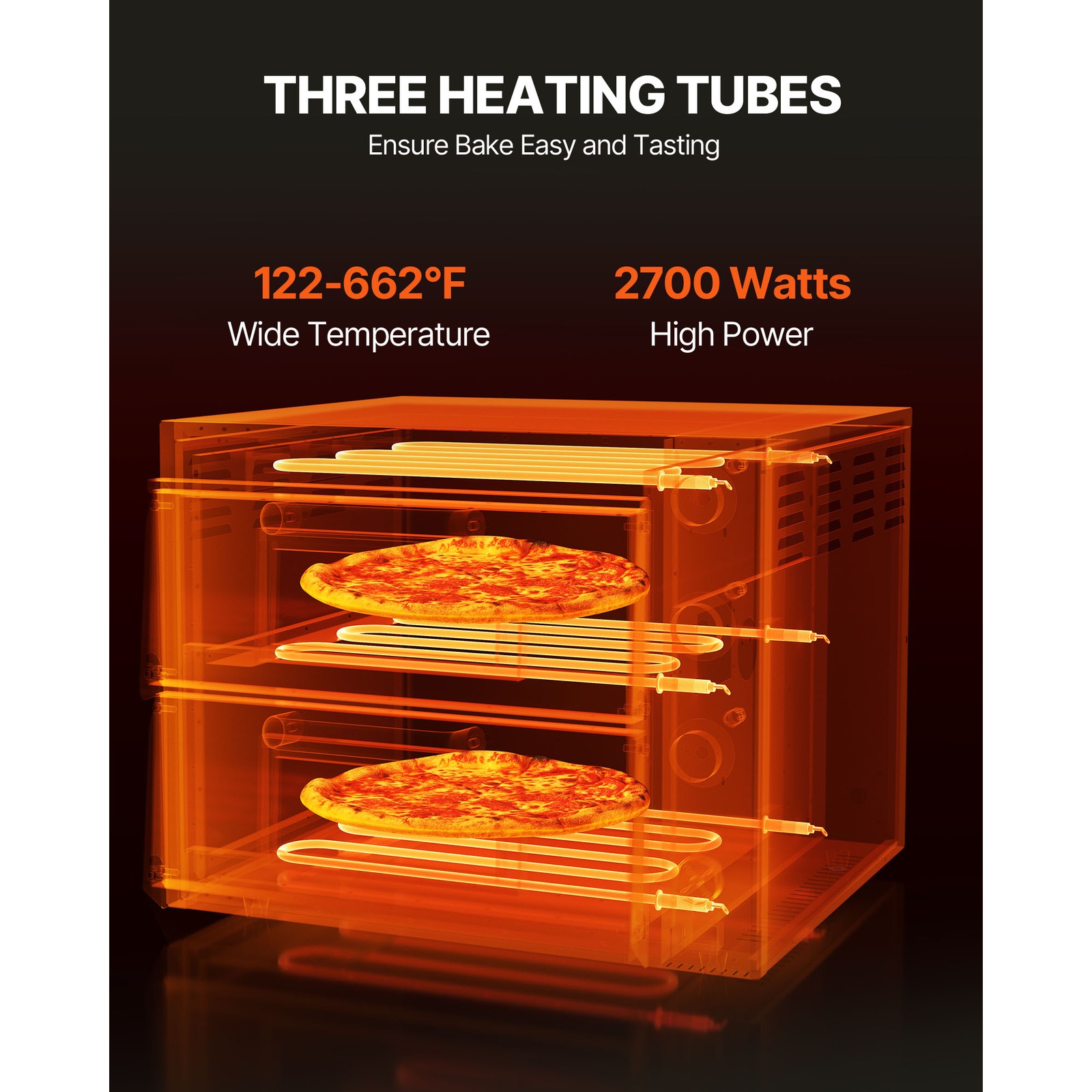 Uimoso Electric Double Deck Countertop Pizza Oven for 16-Inch Pizzas