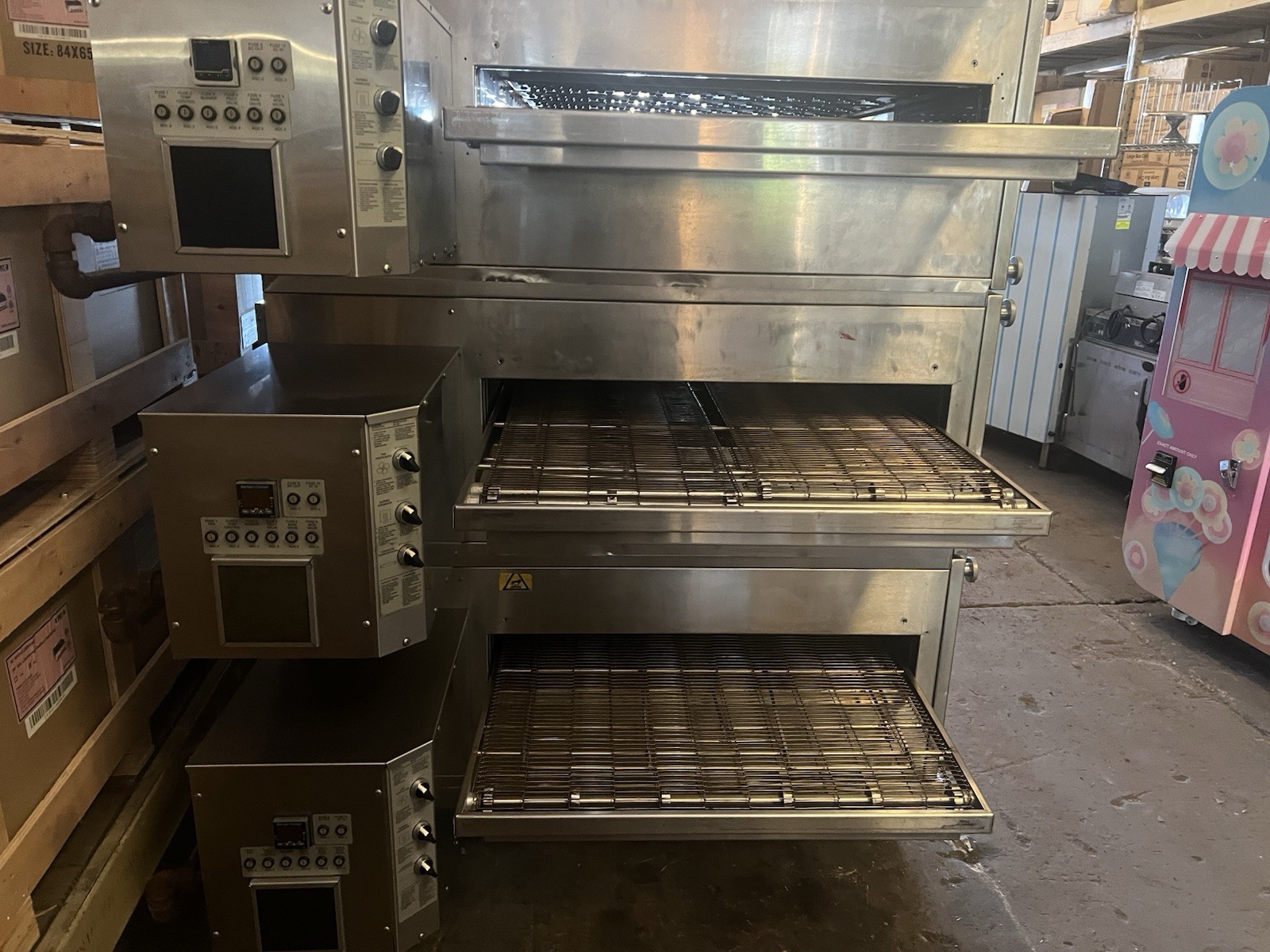 XLT 3270-TS, Triple Stack Conveyor Pizza Oven With Casters- Gas- 120v Tested