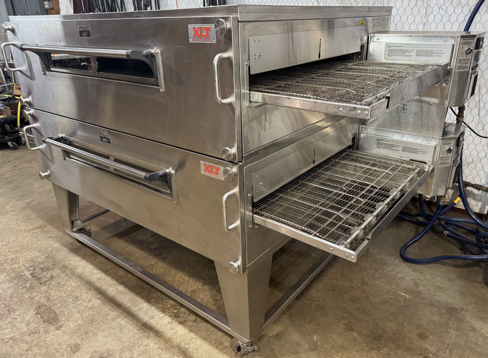 XLT 3870 Nat Gas Double Stack Pizza Conveyor Ovens** Video Demo**