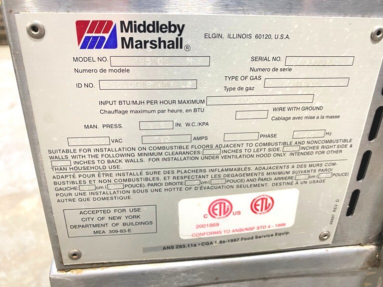 Oven/ Pizza Middleby Marshall PS570G-M Conveyor Oven/ Gas BTU-170,000/H