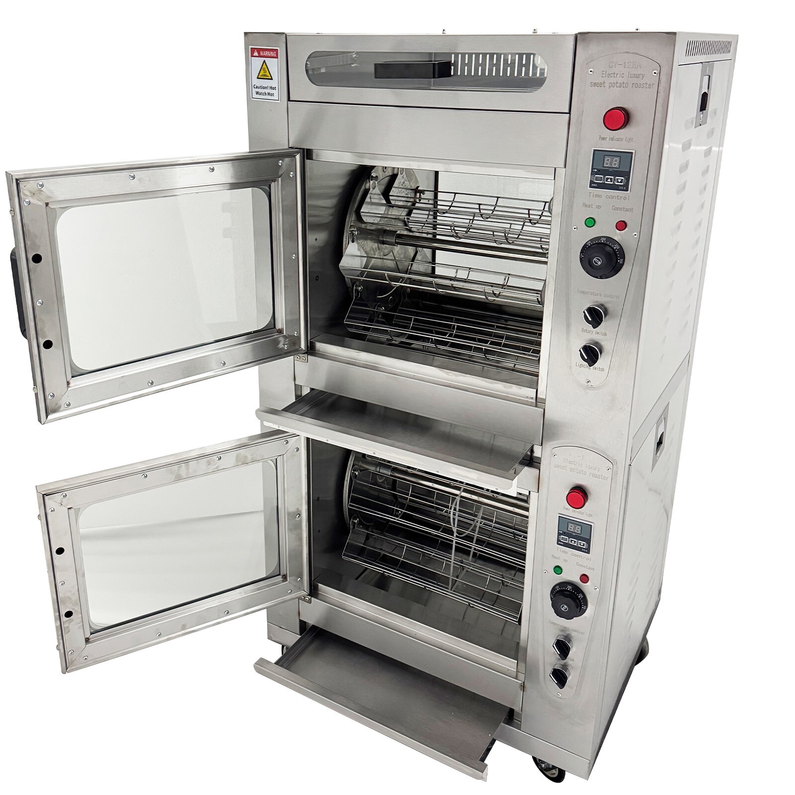 220V Commercial Corn Sweet Potato Roaster Baking Stove Grill Oven