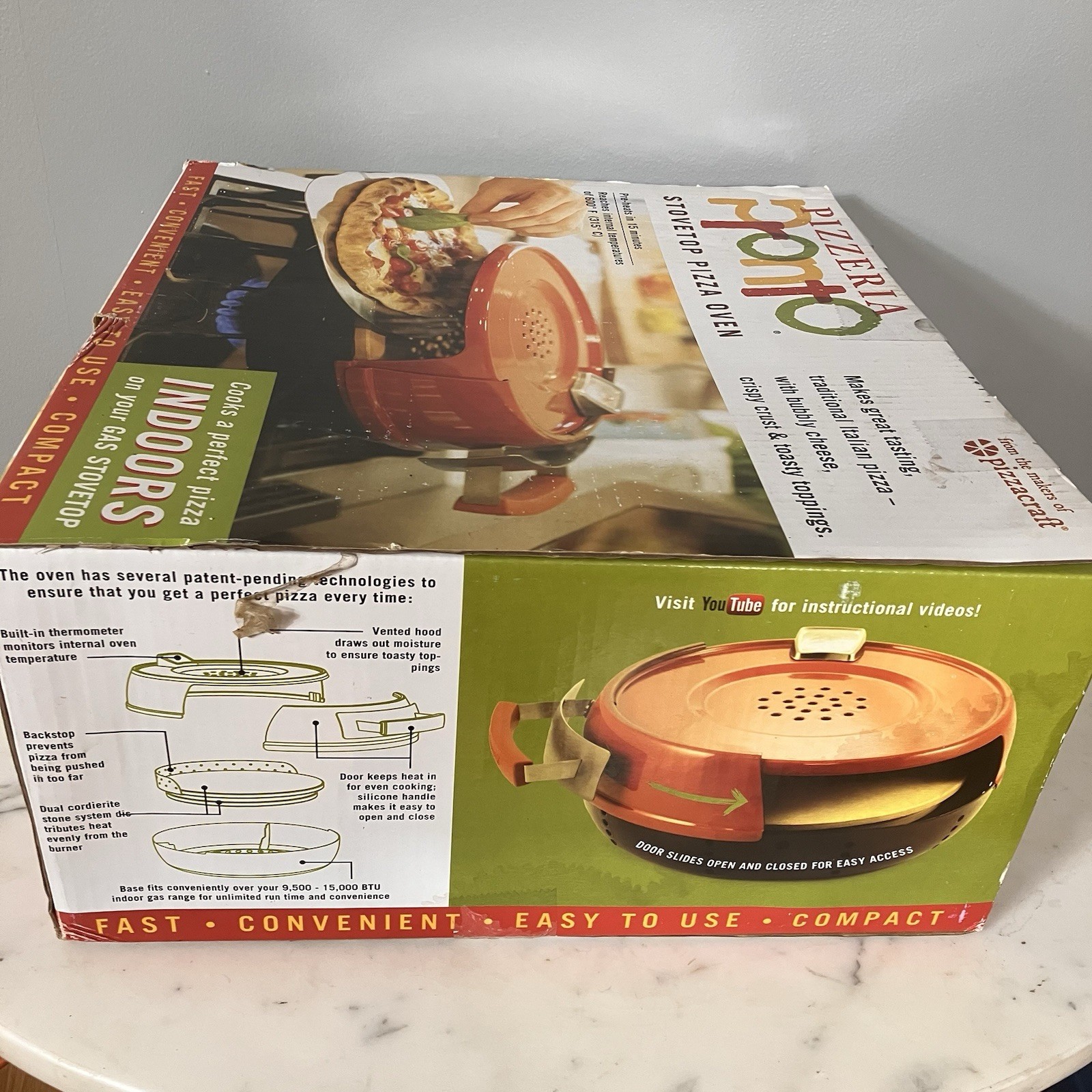 Pizzeria Pronto Stovetop Pizza Oven by Pizzacraft – Indoor Gas Range Pizza Maker