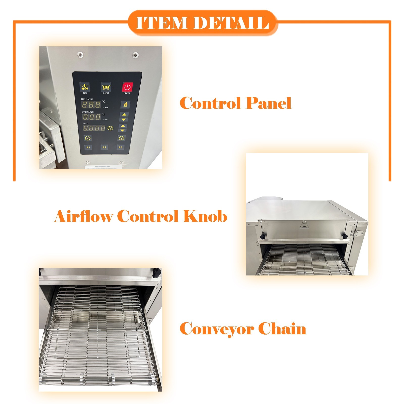 220V Commercial Large-Scale Crawler-Type Electric Pizza Oven Hot Air Oven 3PH