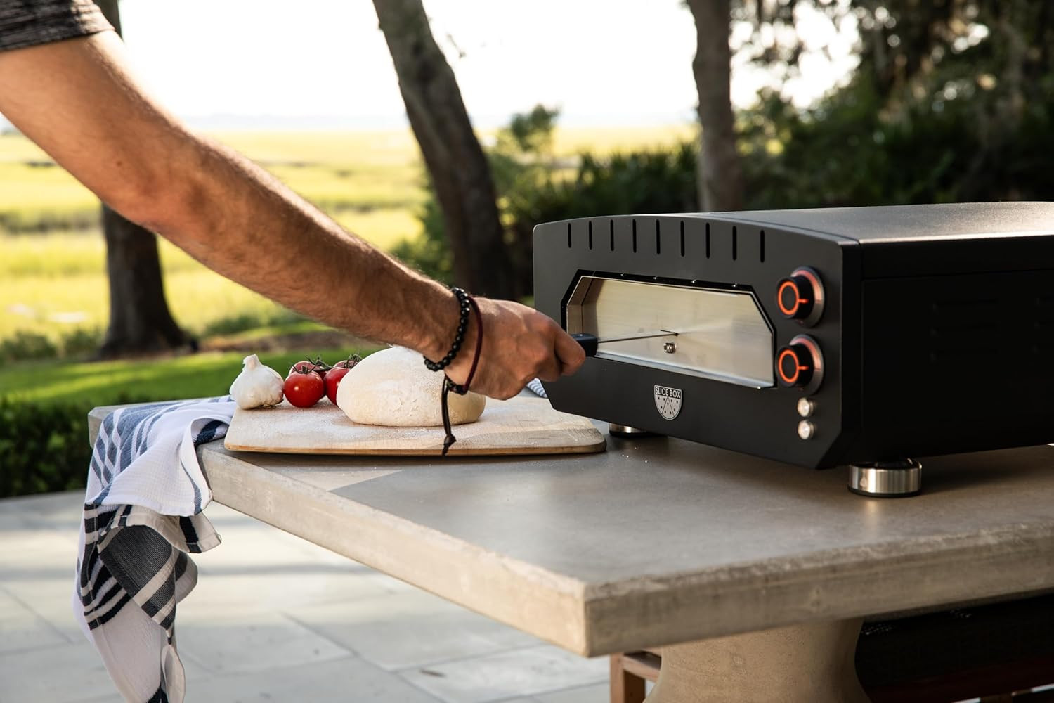 Outdoor Electric Pizza Oven, Countertop Cooking, Heats up to 750 Degrees, Ready-