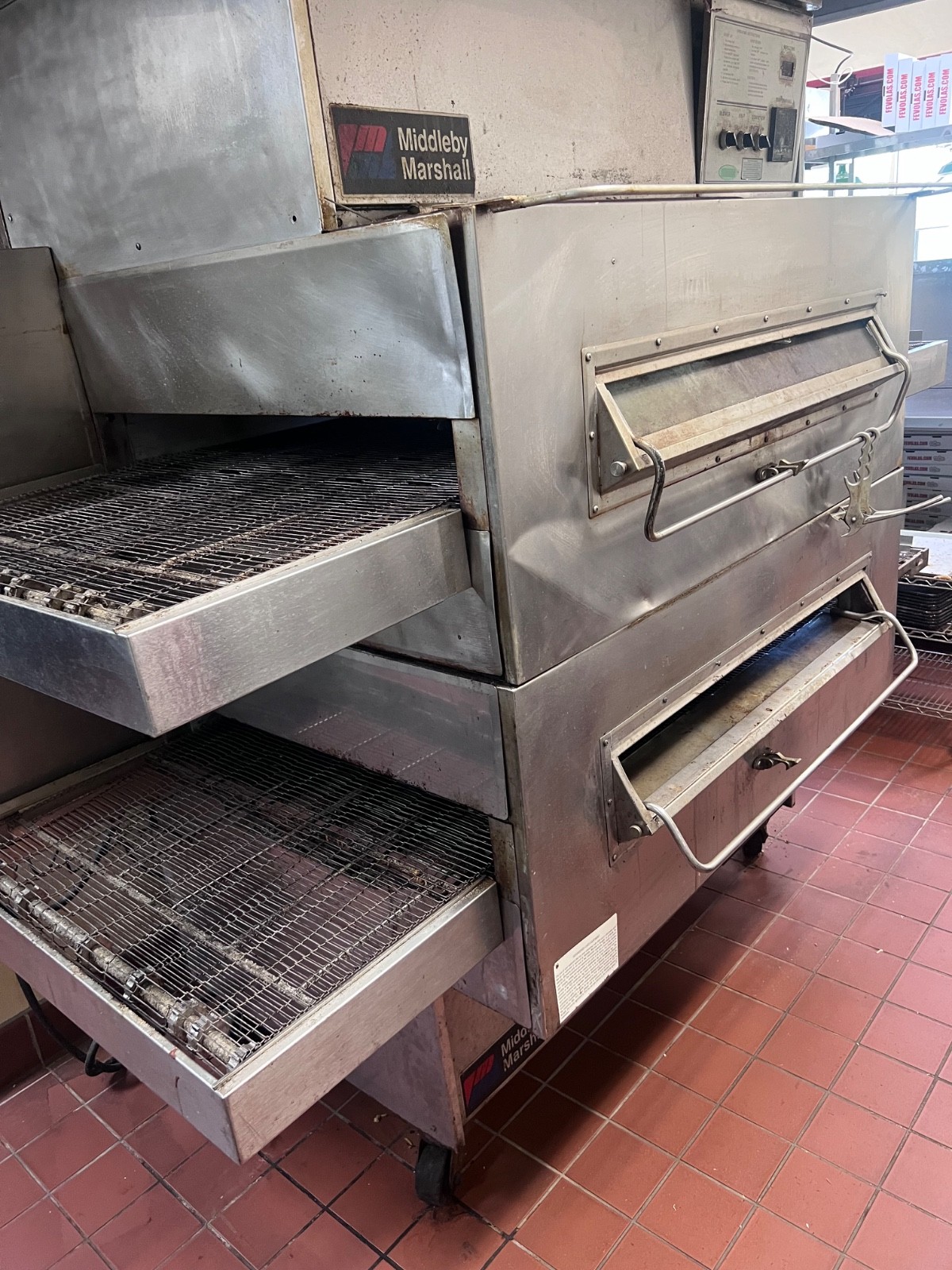 Middleby Marshall PS360 Doublestack Wide Body Gas Pizza Conveyor Oven