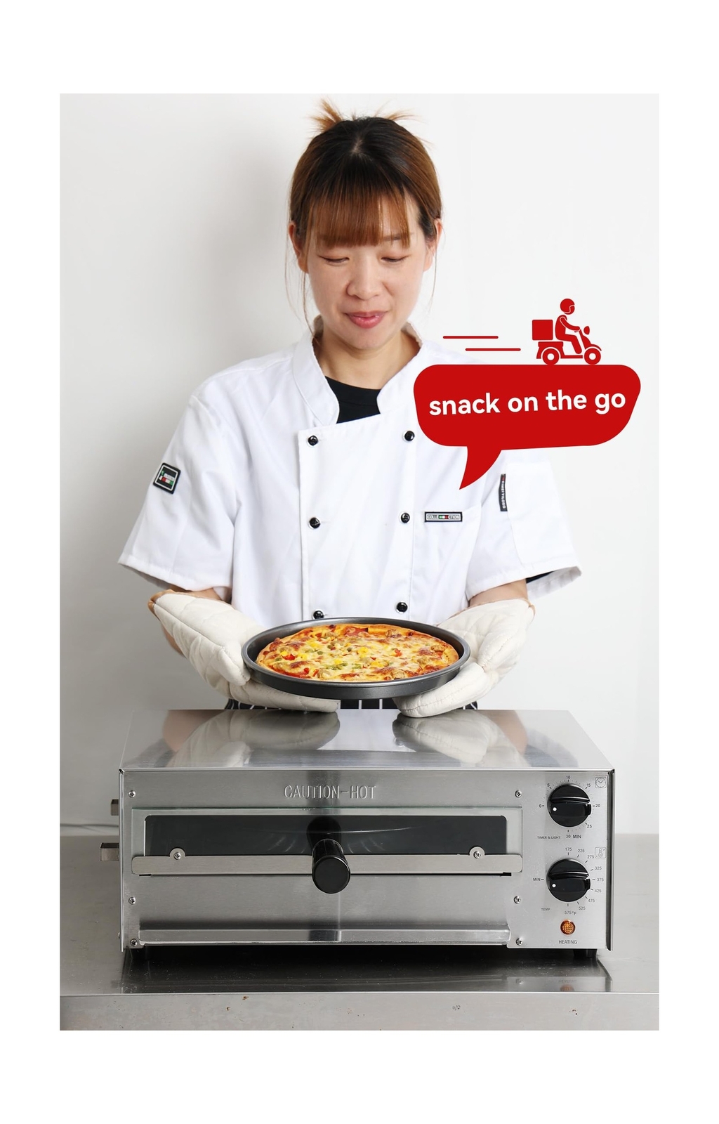 CROSSON Countertop Electric Frozen Pizza Oven For Indoors with 30-minitue Tim…
