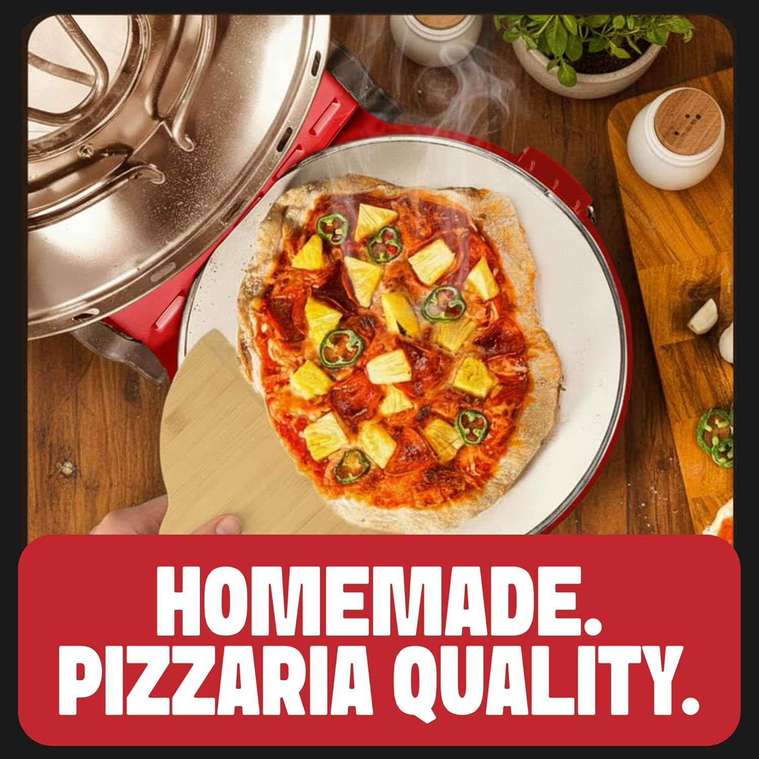 Crispy Crust Pizza Oven by Granitestone – 12 Inch Electric Pizza Oven Indoor Cou