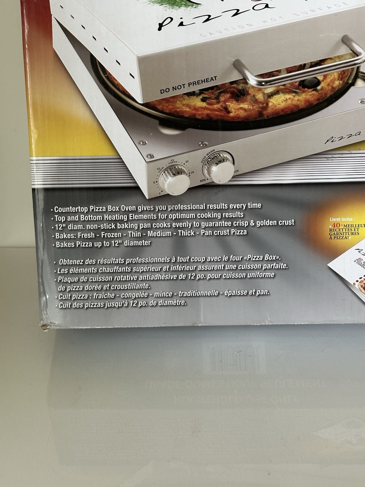 Cuizen Pizza Box Countertop Pizza Oven w 12″ Rotating Pan PIZ-4012 Tested Works