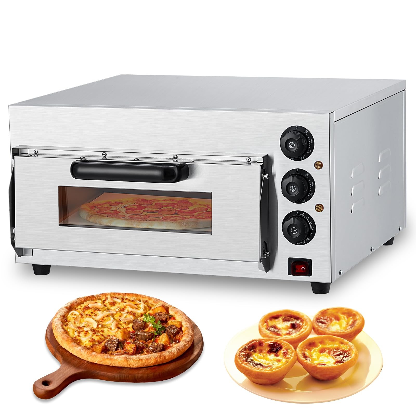 Electric Pizza Oven Countertop, 16 in Commercial Pizza Oven with Adjustable
