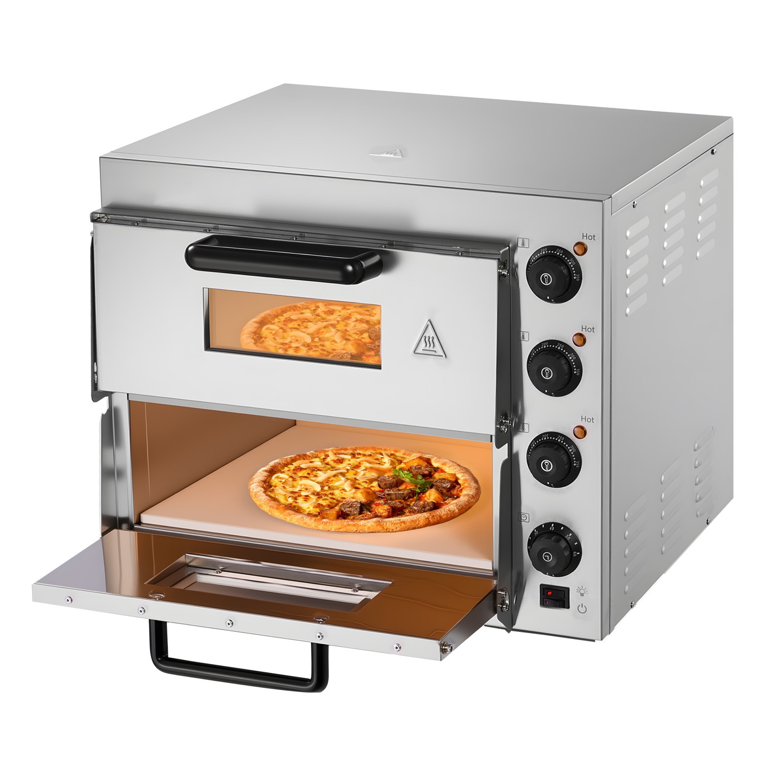 Uimoso Electric Double Deck Countertop Pizza Oven for 16-Inch Pizzas