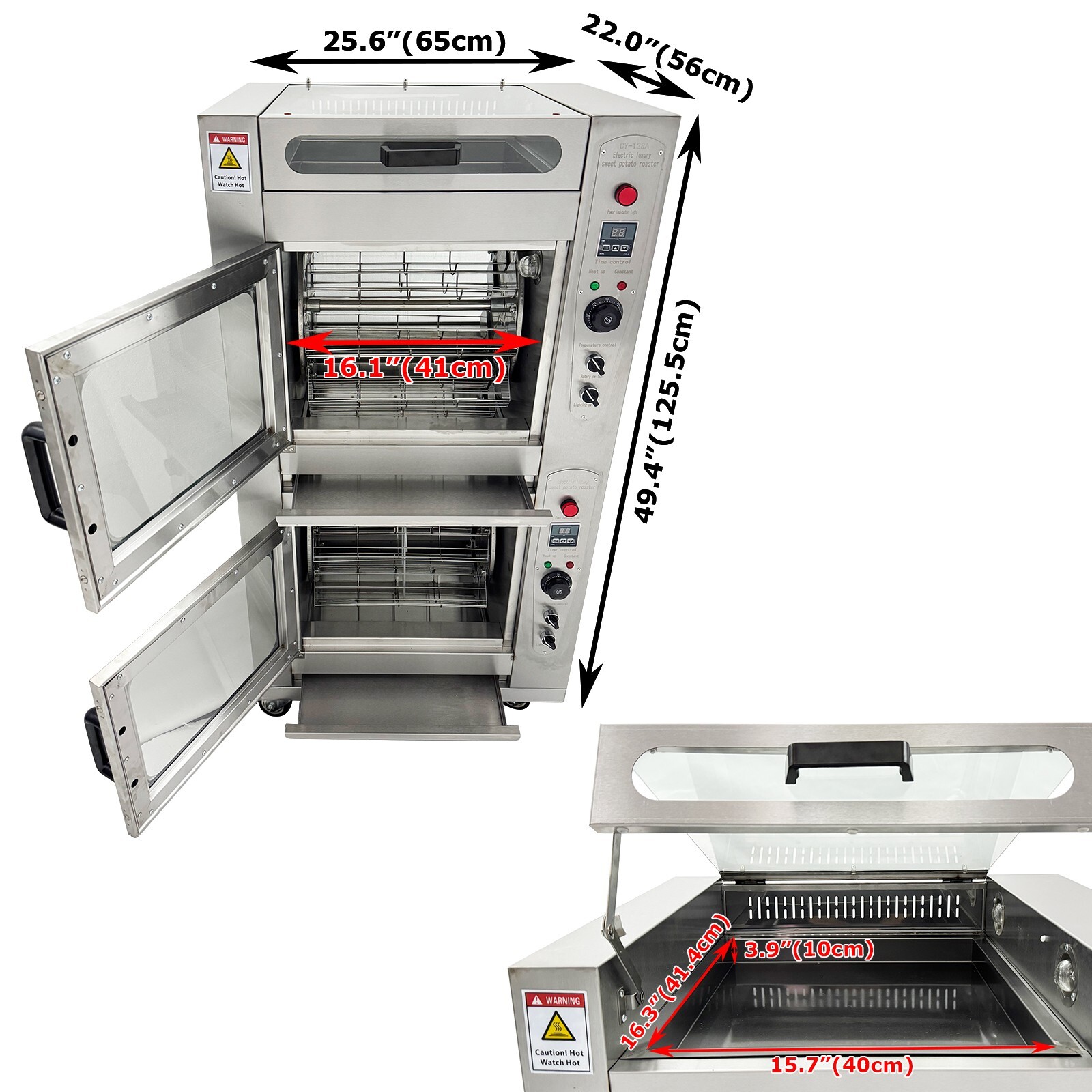 220V Commercial Corn Sweet Potato Roaster Baking Stove Grill Oven