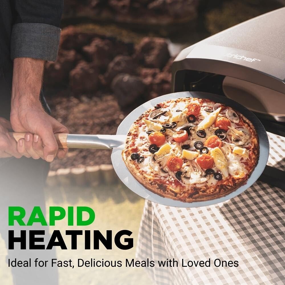 NutriChef 360° Portable Pizza Oven-Suitable for Outdoor & Indoor Use (Black)