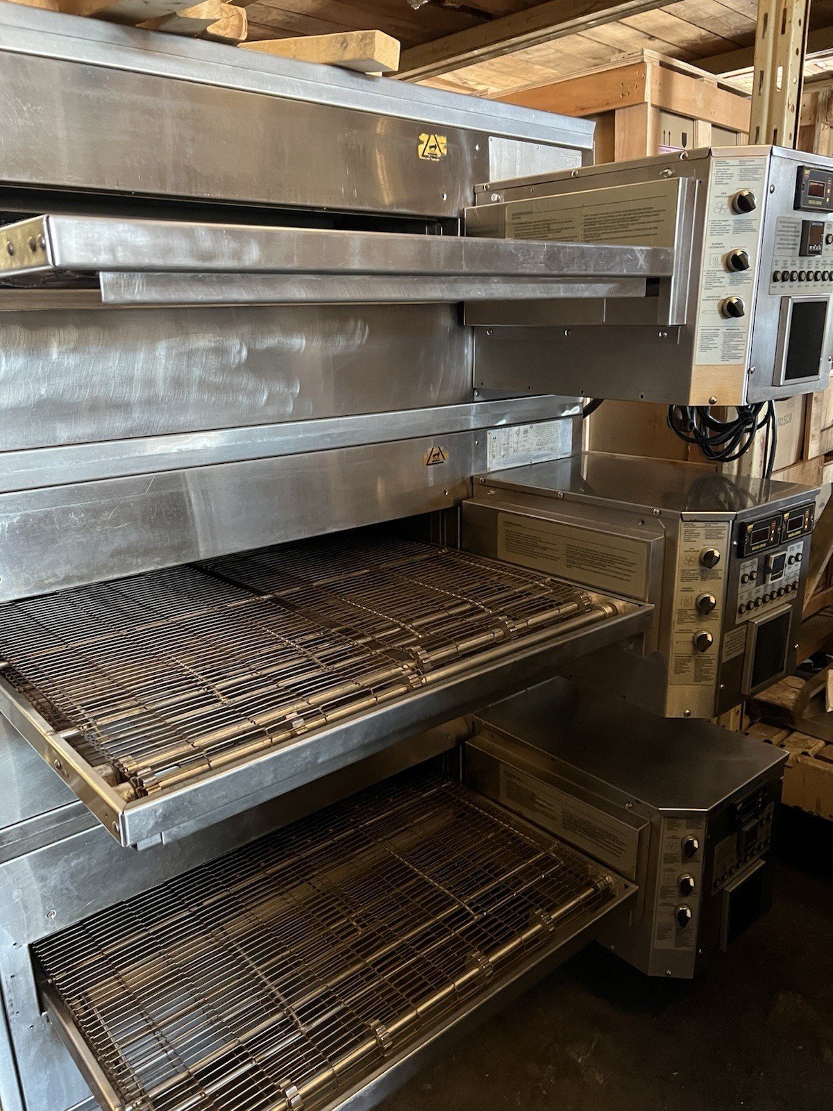 XLT 3270-TS, Triple Stack Conveyor Pizza Oven With Casters- Gas- 120v Tested