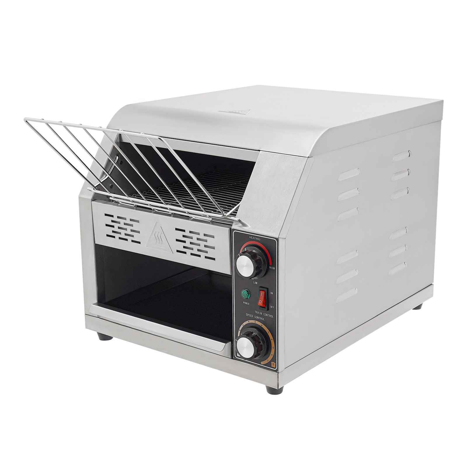 1900W Commercial Conveyor Bread Oven with Temp & Speed Control Stainless Steel