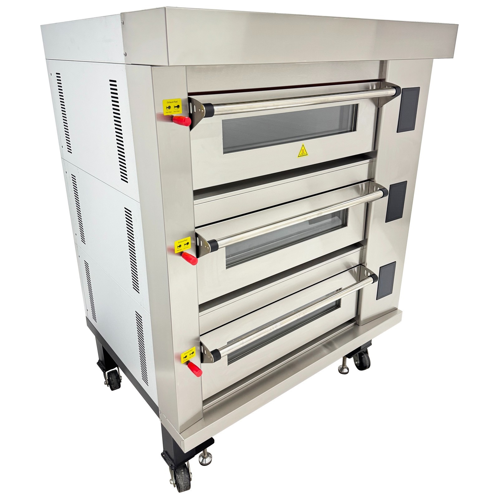 220V 19.8KW 3PH Movable Electric Pizza Oven LCD Touch Screen 3-Layer Pizza Oven