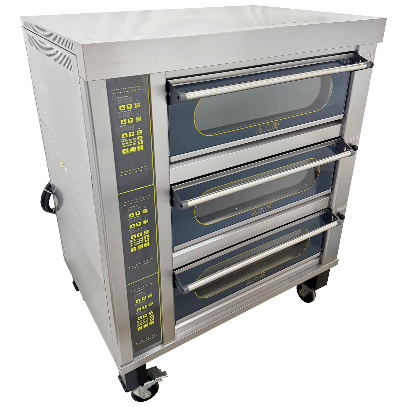 220V 3 Layers Commercial Electric Pizza Oven 3PH Movable Smart Pizza Oven