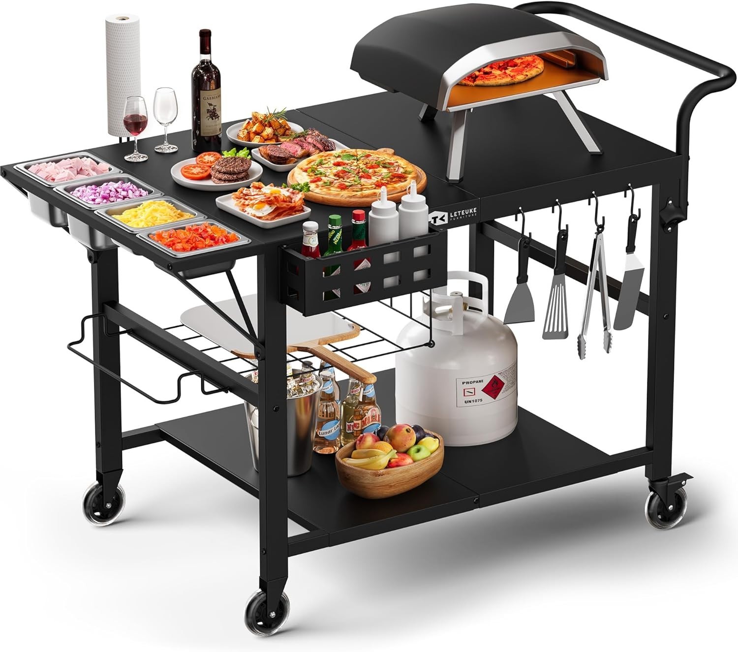 Grill Cart for Pizza Oven & Blackstone Griddle