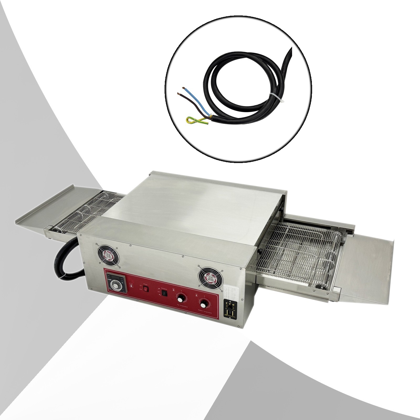 220V 10.2KW 18″ Countertop Conveyor Pizza Oven Commercial Baking Electric Oven