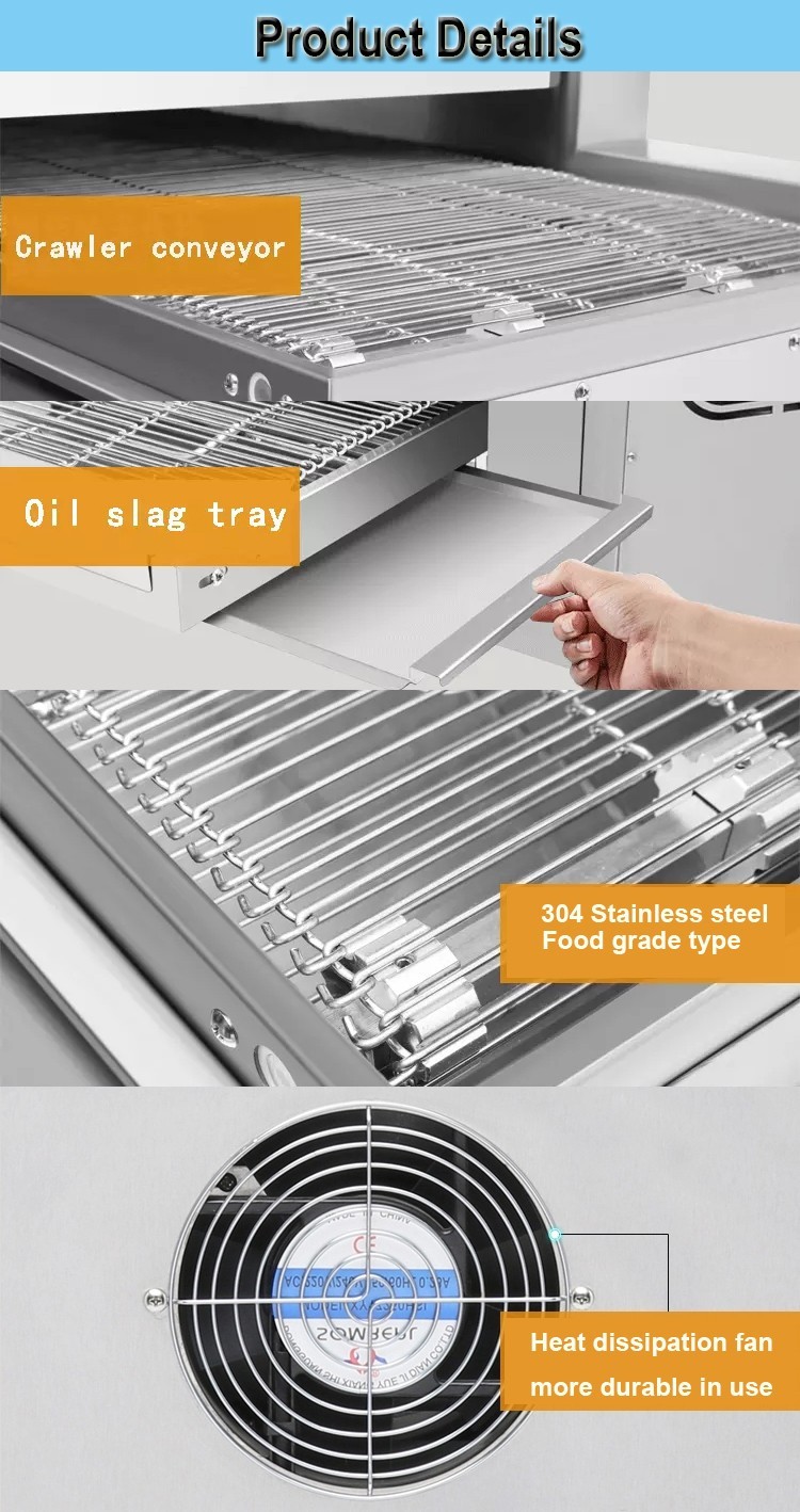 220V 60HZ 16 Inch Motor Pizza New Portable Commercial Conveyor Belt Pizza Oven