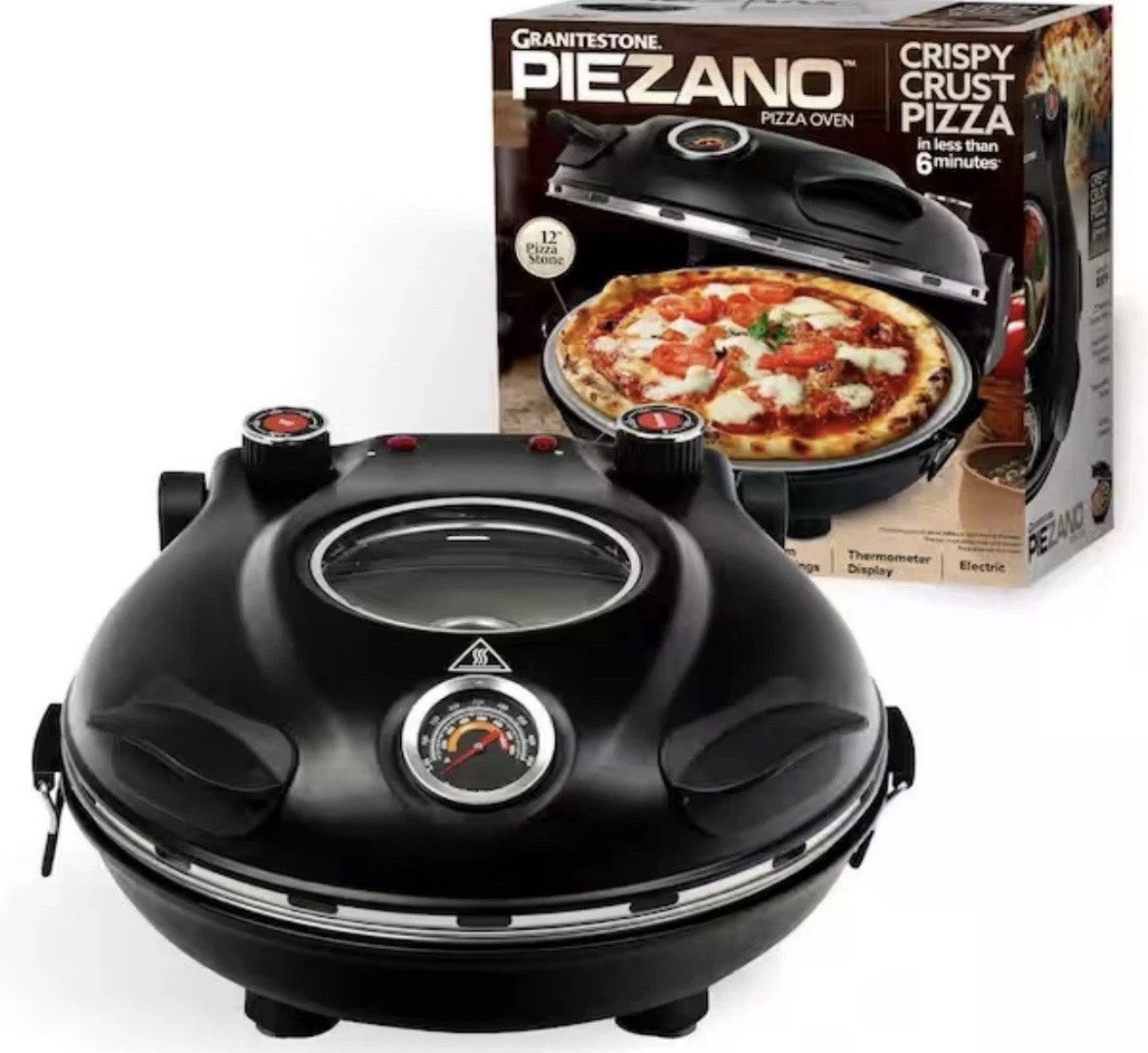 PIEZANO Crispy Crust Pizza Oven by Granitestone Electric Pizza Indoor Oven New