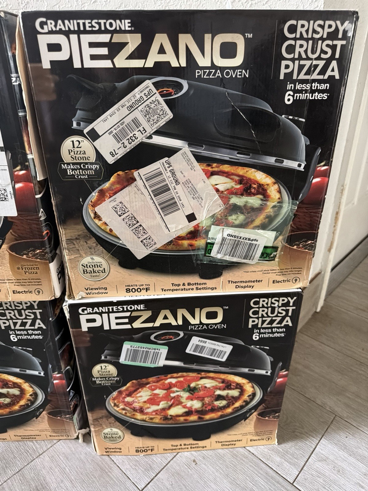Piezano Pizza Oven Electric Pizza Bake Portable Countertop 12″ Pizza Maker NEW