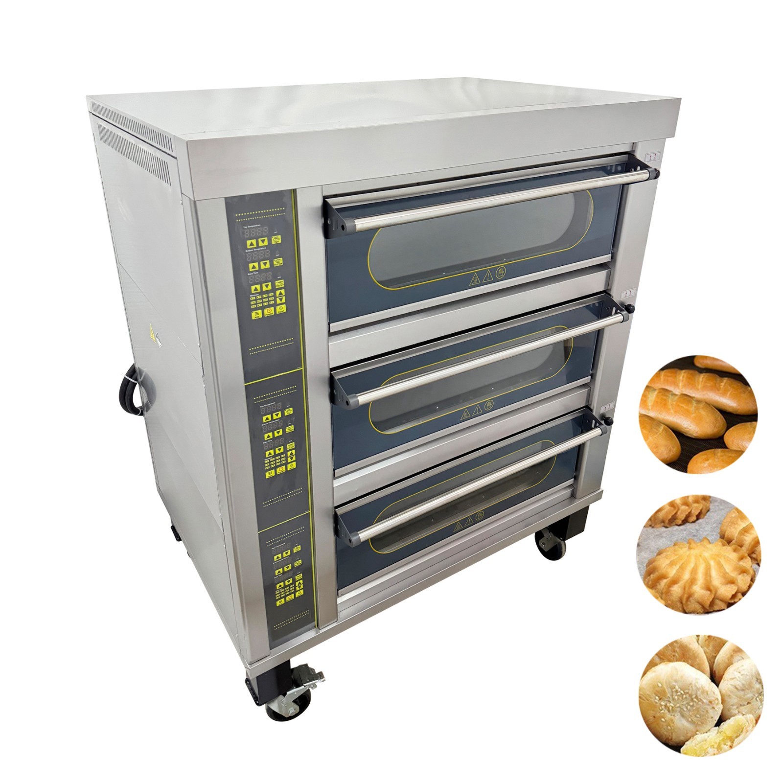 Commercial Electric Oven Cake Bread Pizza Baking Oven Digital Display 3 Decks