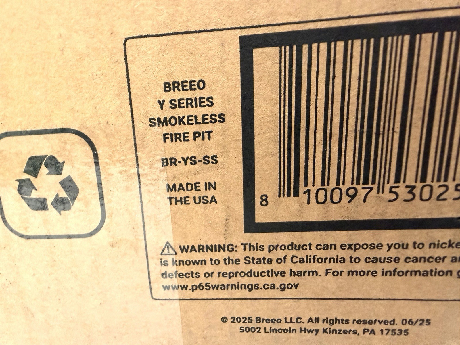 Breeo Y Series Portable Smokeless Fire Pit NEW IN BOX BR-YS-SS