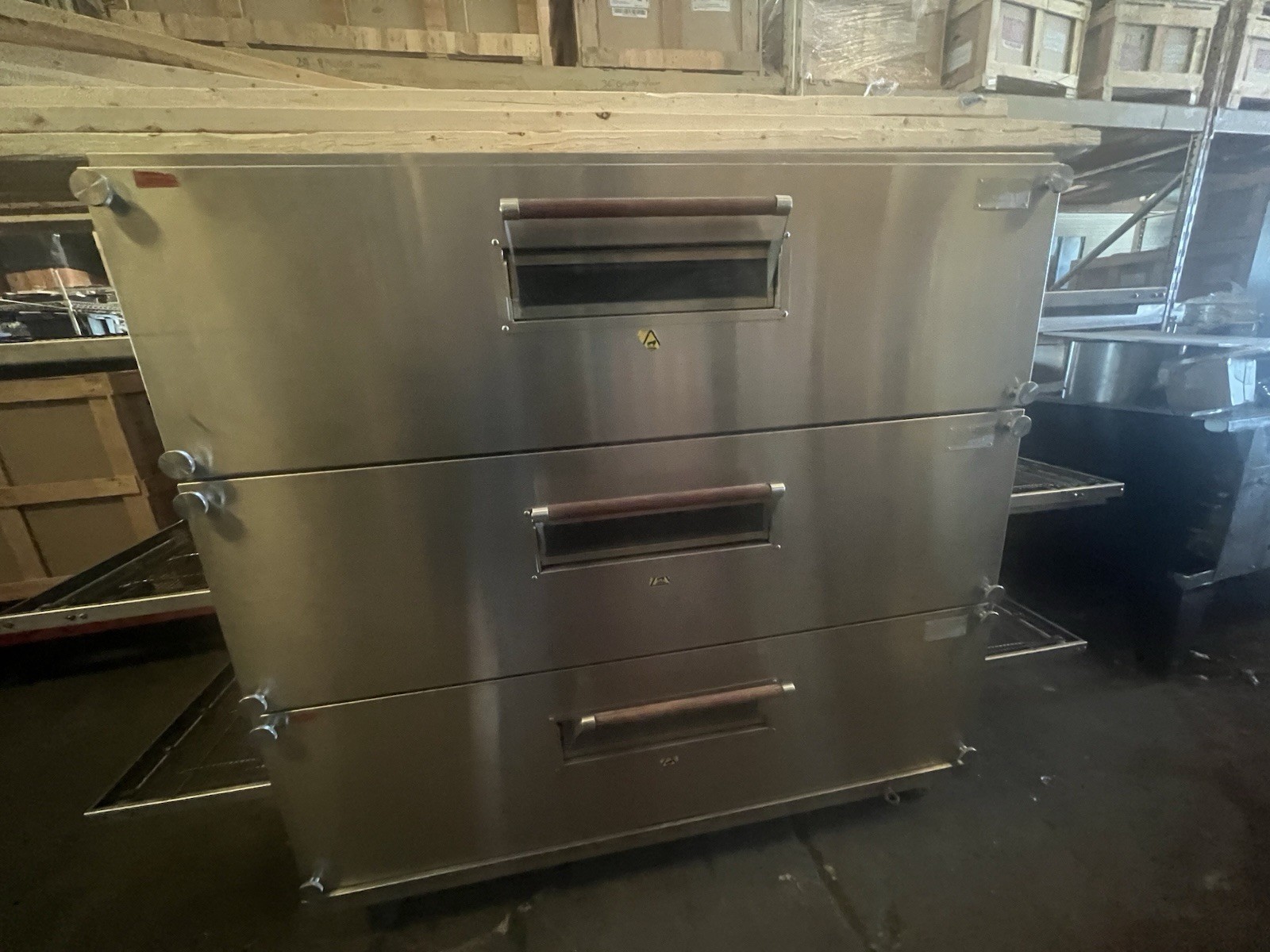 XLT 3270-TS, Triple Stack Conveyor Pizza Oven With Casters- Gas- 120v Tested